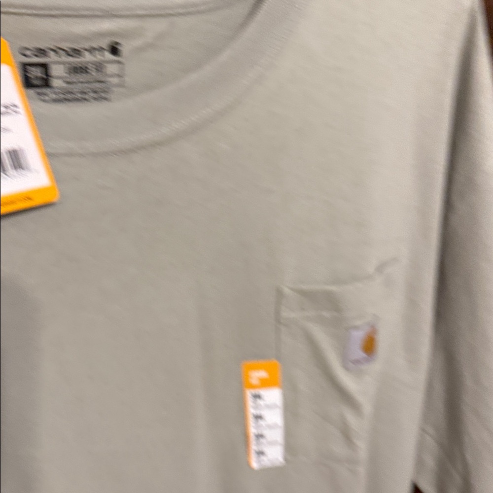Carhartt Men's Light Tan Pocket Tee - Picture 2 of 3